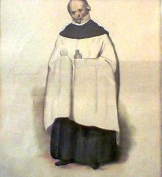 Kawaler Vecchioni w fanonie trzymający hostię i ampułkę z winem